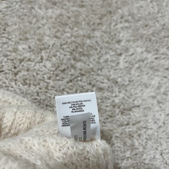 Express Size Medium Cream Wool Blend Wrap Front Sweater NWT - Picture 5 of 6